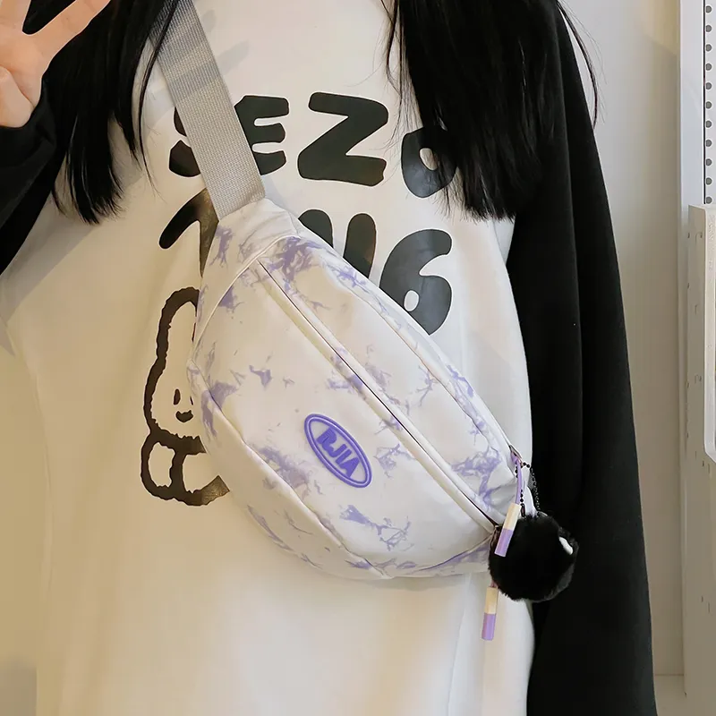 BUBM Nylon Sling Bag, Crossbody Bag Unisex Black/Purple/Blue/Gray/Pink-16