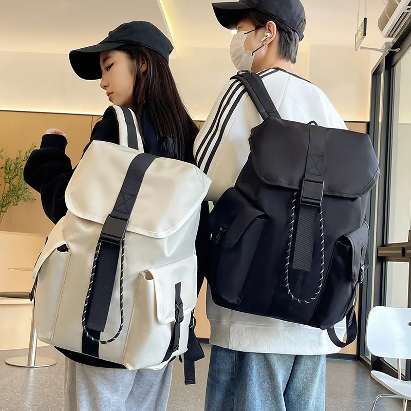 BUBM Nylon Travel Laptop Bag Durable Backpack Regular Unisex White/Black-10