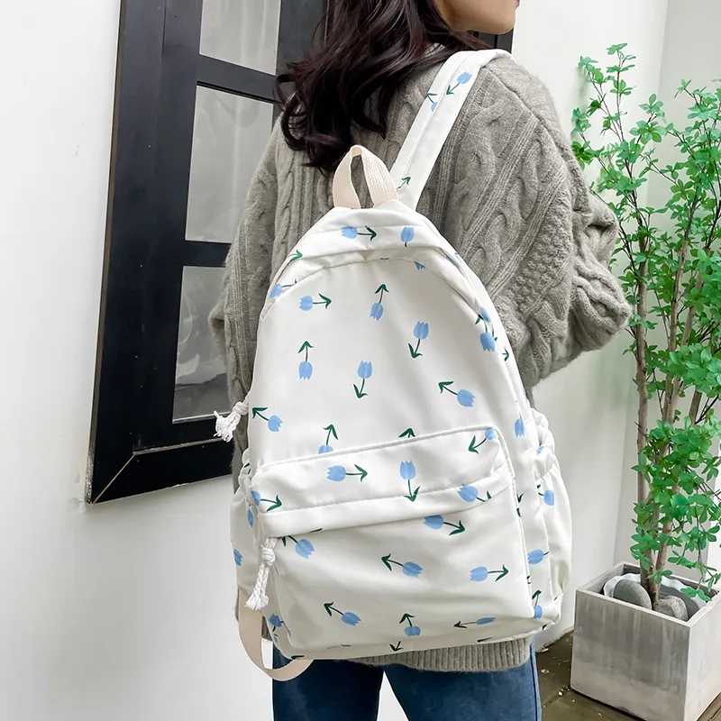 BUBM Nylon Backpack Regular Unisex White-16