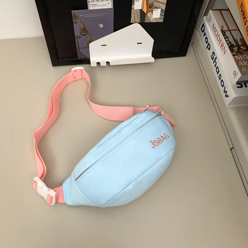 BUBM Nylon Fanny Pack Unisex Black/Yellow/Pink/Blue/White & Green/White & Rose Red-26