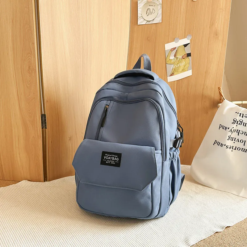 BUBM Nylon Backpack Unisex Black/White/Red/Blue/Khaki-16