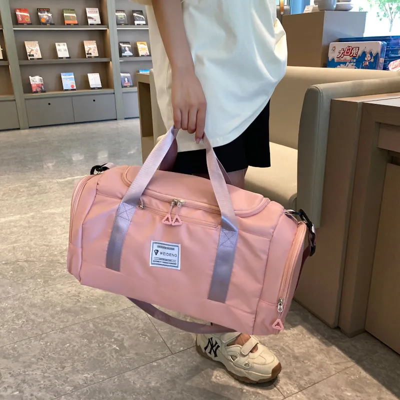 BUBM Oxford Travel Bag Unisex Black/Gray/Taro Purple/Dark Blue/Cherry Blossom Pink/Pink & Gray-25