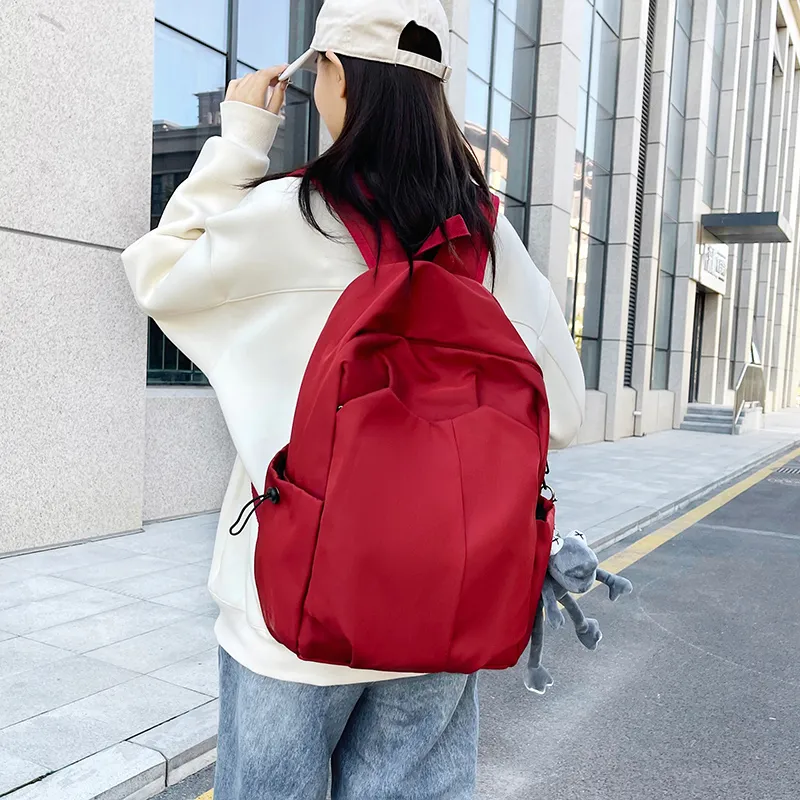 BUBM Nylon Backpack Regular Unisex Black/White/Gray/Red-2