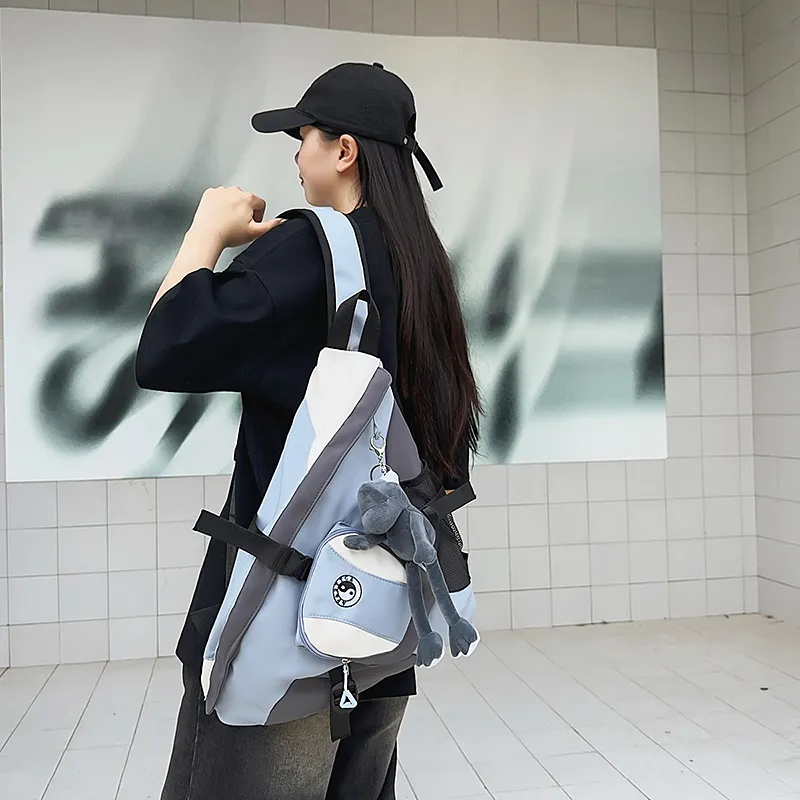 BUBM Nylon Sling Bag Unisex Black/grey/green/light Blue-18