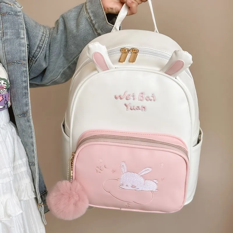 BUBM PU Backpack Regular Women's Pink/Khaki-17