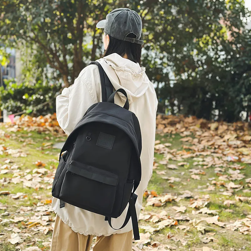 BUBM Nylon Backpack Unisex Purple/Orange/Black/White-17