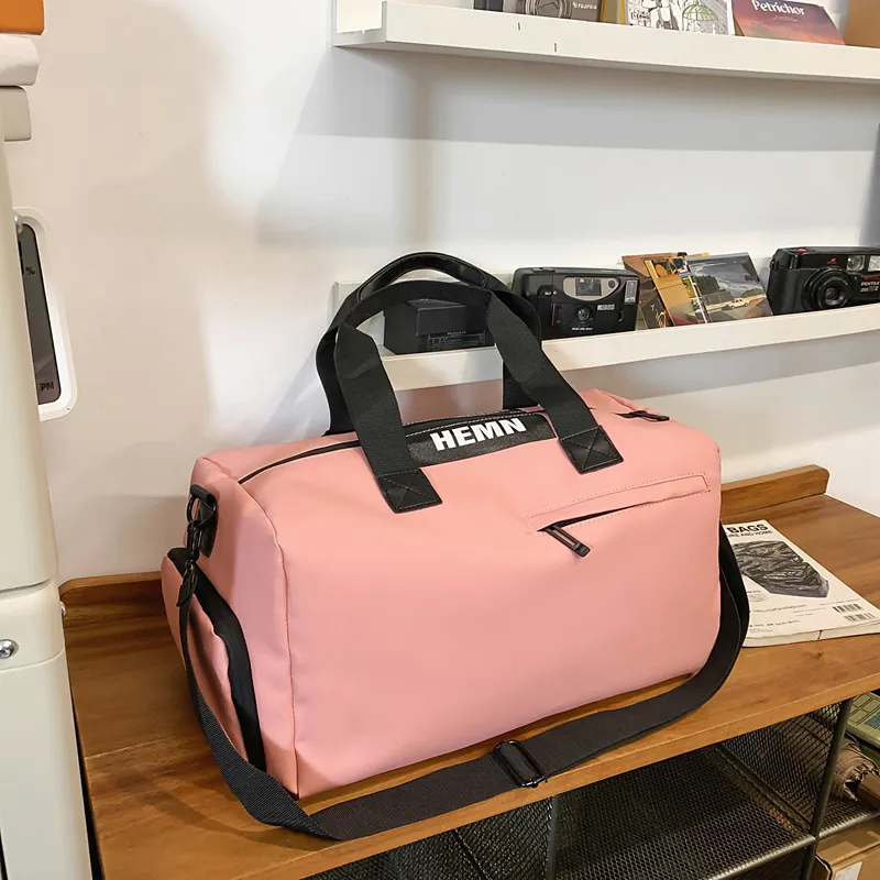 BUBM Oxford Travel Bag Unisex Black/White/Khaki/Light Green/Pink-22