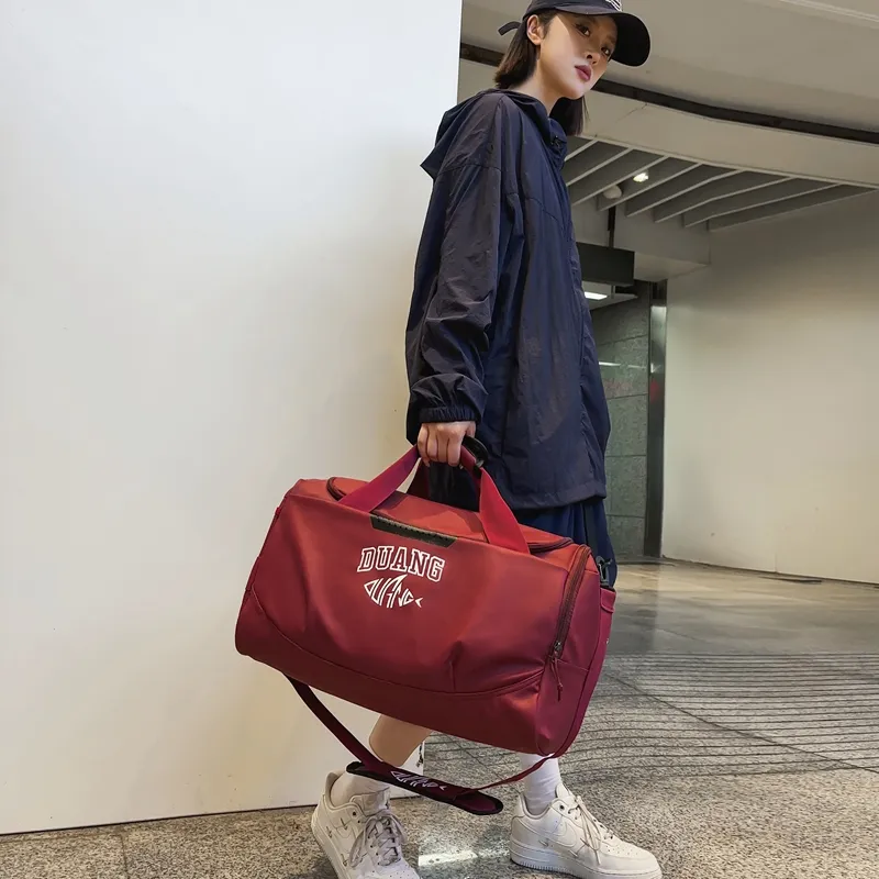 BUBM Membrana Dermalis Travel Bag Unisex Gray/Red/Khaki-9