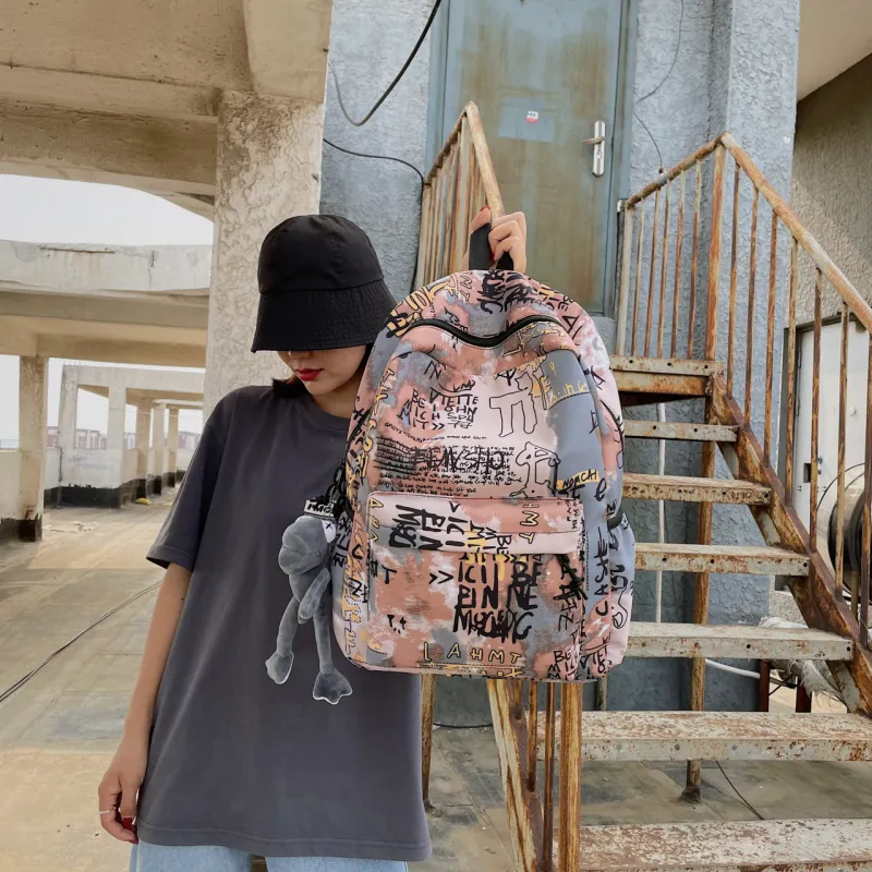 BUBM Nylon Backpack Unisex Multicolor-15