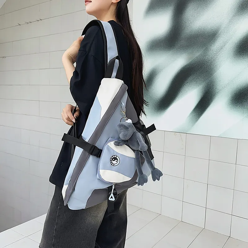 BUBM Nylon Sling Bag Unisex Black/grey/green/light Blue-17