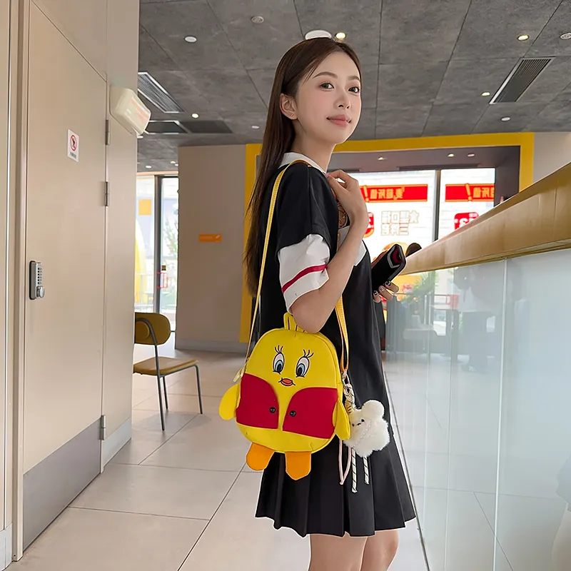 BUBM Oxford Shoulder Bag Unisex Black/White/Yellow-13