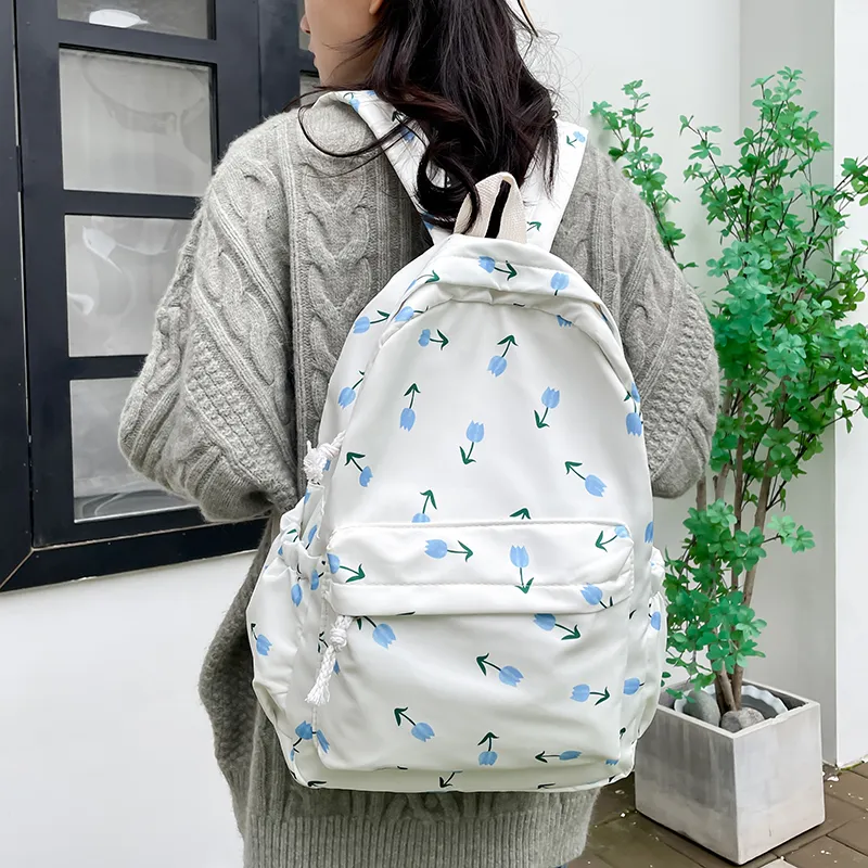 BUBM Nylon Backpack Regular Unisex White-13
