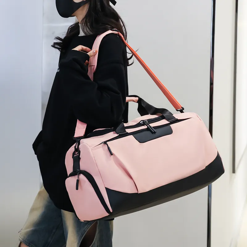 BUBM Nylon Travel Bag Unisex Black/Dark Blue/Light Blue/Pink/Light Gray-17