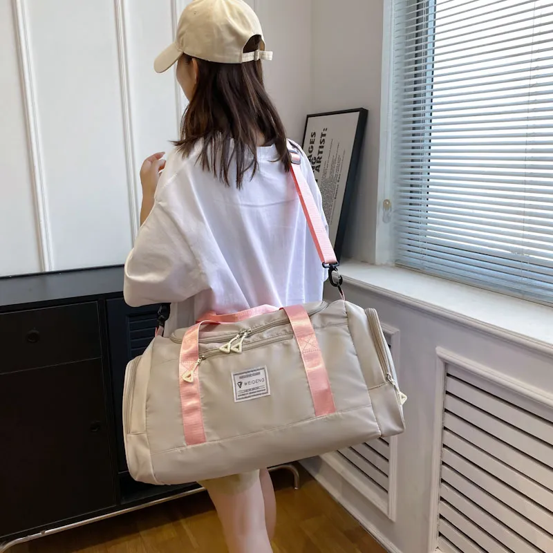 BUBM Oxford Travel Bag Unisex Black/Gray/Taro Purple/Dark Blue/Cherry Blossom Pink/Pink & Gray-34