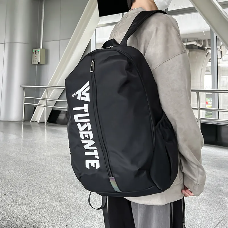 BUBM Oxford Backpack Unisex Black/Dark Gray/Light Gray/Red-14