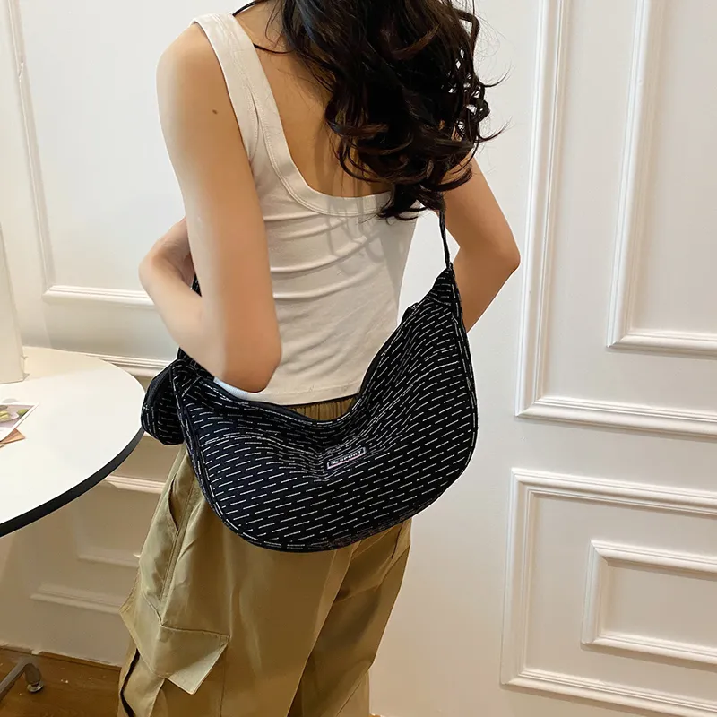 BUBM Composite Cloth Dumpling Bag Shoulder Bag Unisex Black/Yellow/Red/Green/Khaki-17