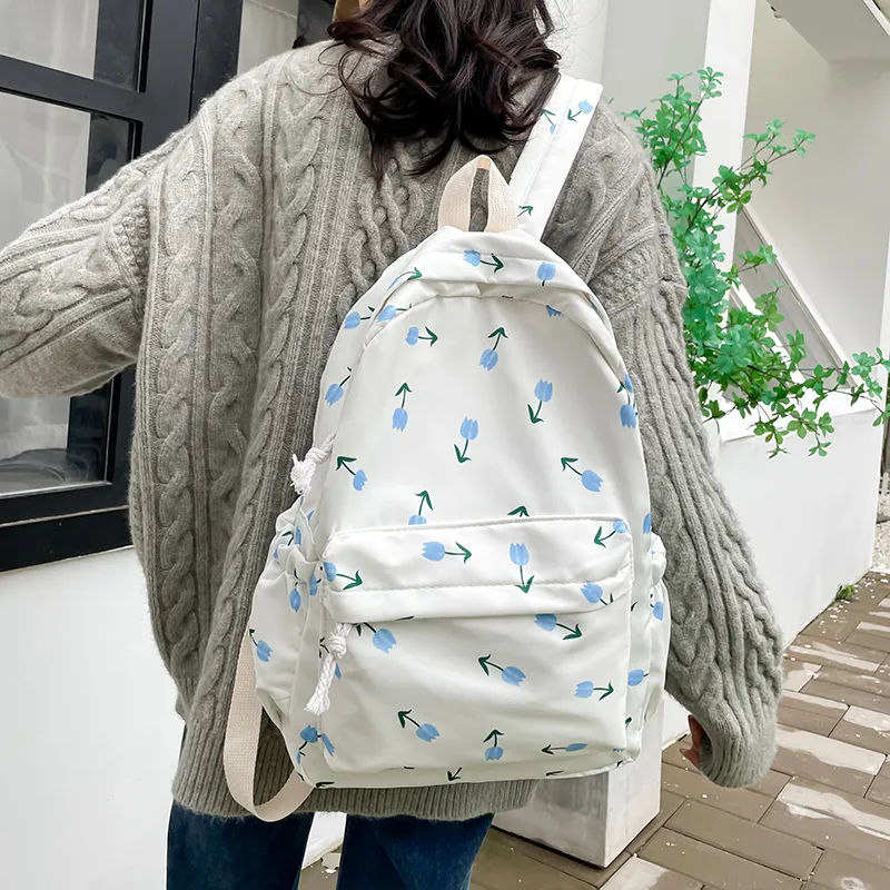 BUBM Nylon Backpack Regular Unisex White-17