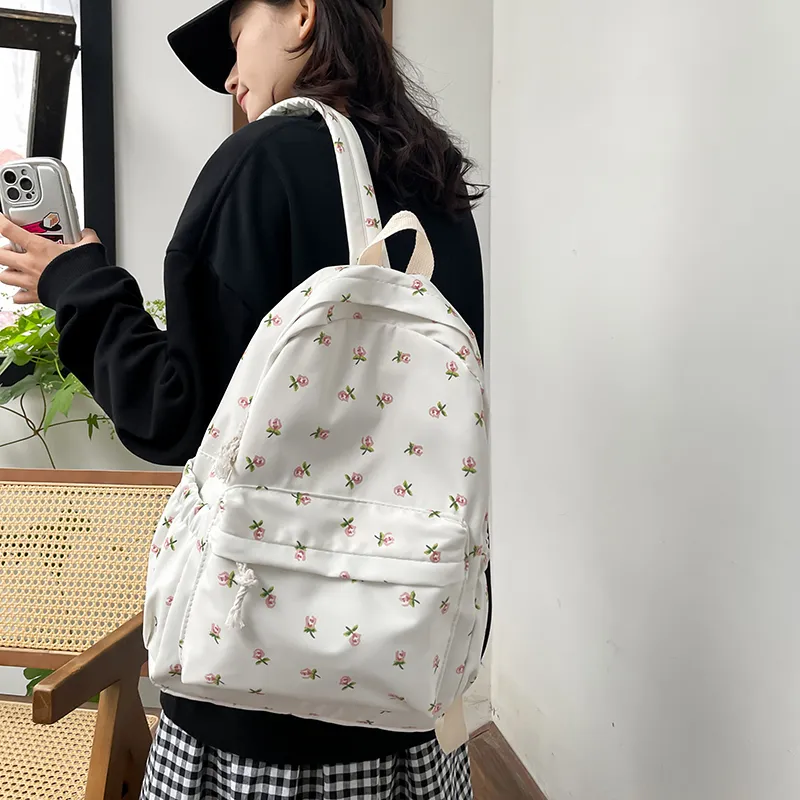 BUBM Nylon Backpack Regular Unisex White-3