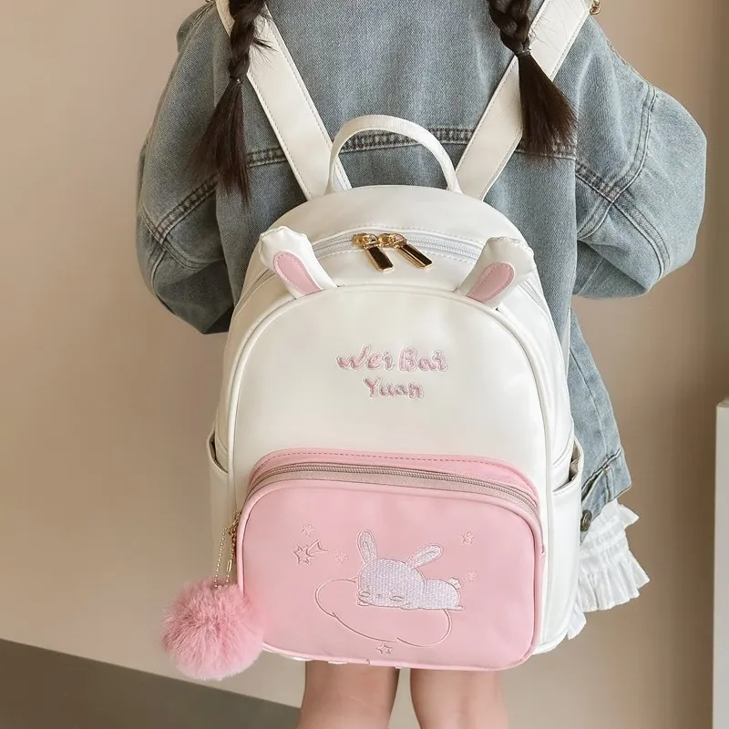 BUBM PU Backpack Regular Women's Pink/Khaki-16