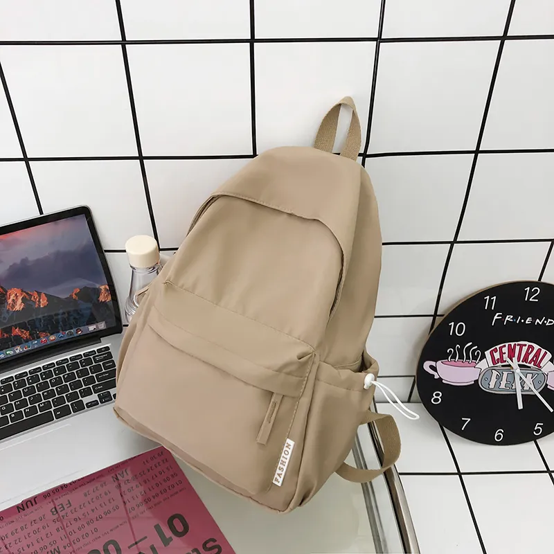 BUBM Nylon Backpack Regular Unisex Black/Ecru/Khaki/Light Yellow/Neon Green/Pink-15