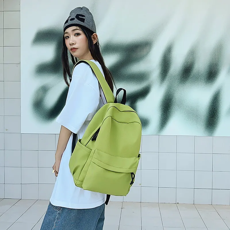 BUBM Nylon Backpack Unisex Black/green/blue/light Gray-5