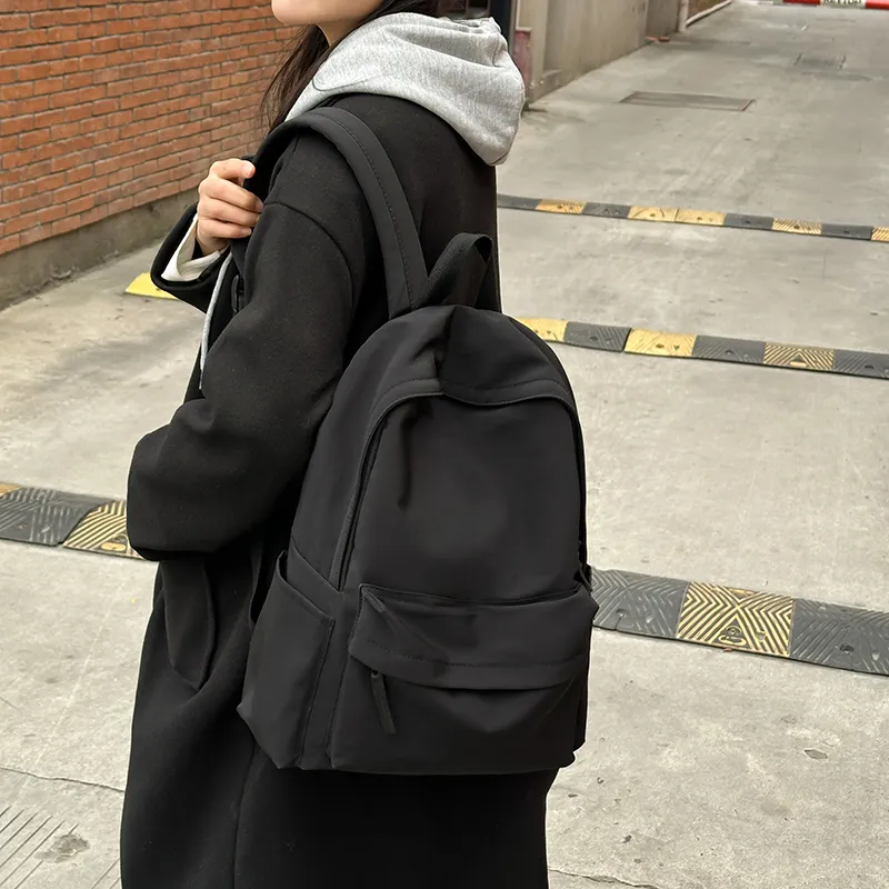 BUBM Nylon Backpack Unisex Black/Ecru/Dusty Pink/Purple-11