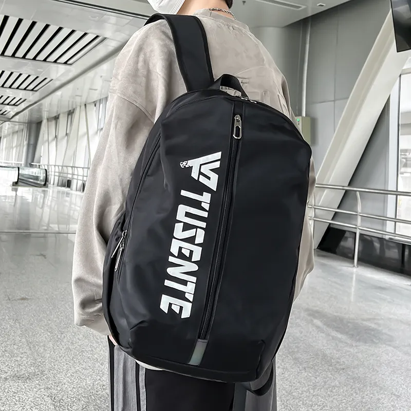BUBM Oxford Backpack Unisex Black/Dark Gray/Light Gray/Red-13