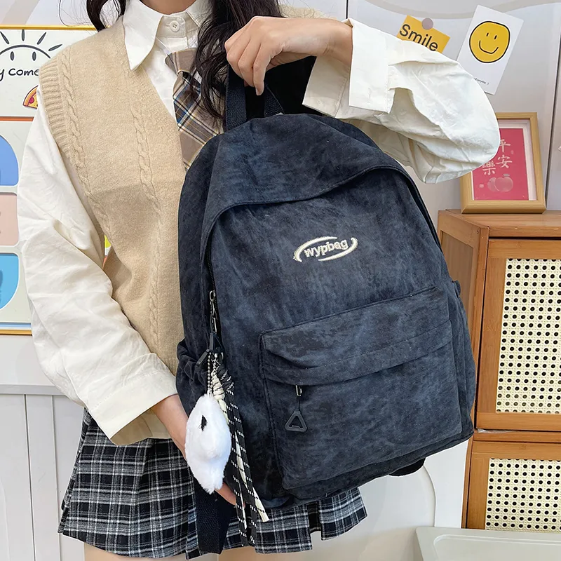 BUBM Nylon Backpack Regular Unisex White/Black/Burgundy/Blue-17