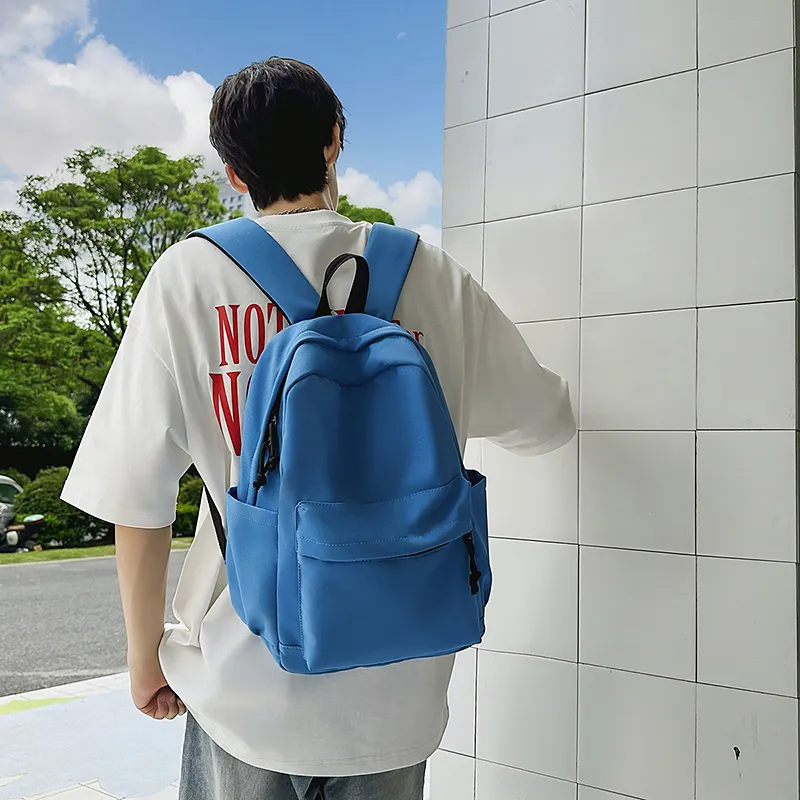 BUBM Nylon Backpack Unisex Black/green/blue/light Gray-11