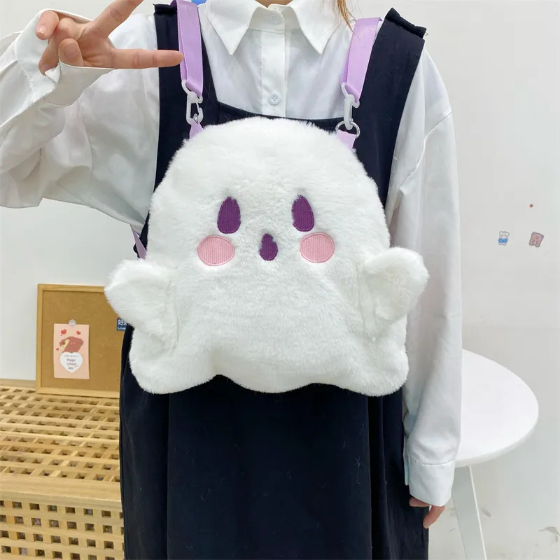 BUBM Velour Backpack Tubas Unisex White-5