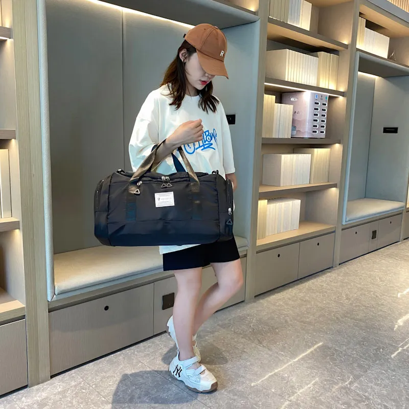 BUBM Oxford Travel Bag Unisex Black/Gray/Taro Purple/Dark Blue/Cherry Blossom Pink/Pink & Gray-4