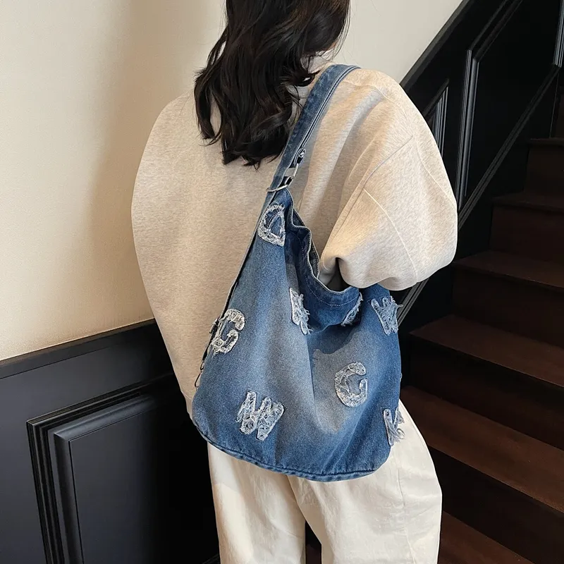 BUBM Denim Shoulder Bag Women's Dark Tea/Blue/Dark Blue-15