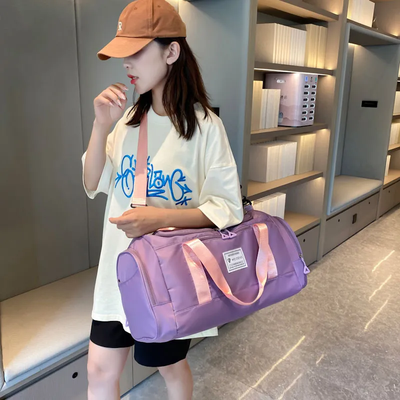 BUBM Oxford Travel Bag Unisex Black/Gray/Taro Purple/Dark Blue/Cherry Blossom Pink/Pink & Gray-14