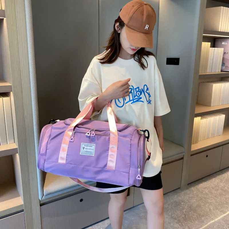 BUBM Oxford Travel Bag Unisex Black/Gray/Taro Purple/Dark Blue/Cherry Blossom Pink/Pink & Gray-13