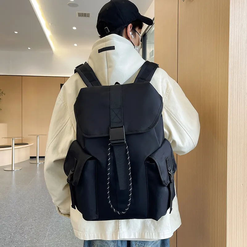 BUBM Nylon Travel Laptop Bag Durable Backpack Regular Unisex White/Black-9