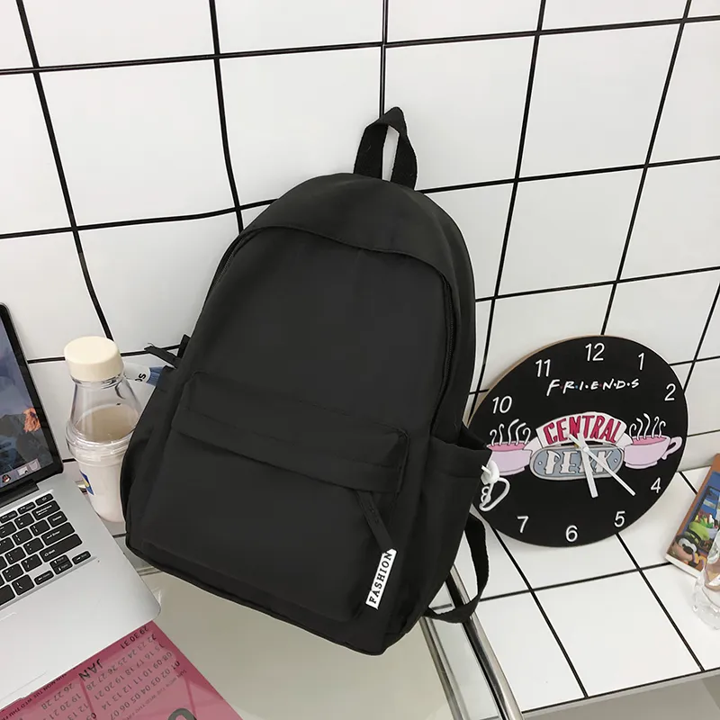 BUBM Nylon Backpack Regular Unisex Black/Ecru/Khaki/Light Yellow/Neon Green/Pink-12