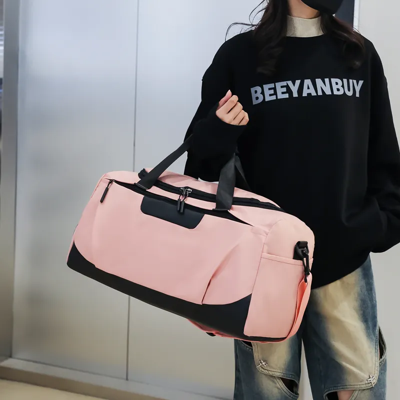 BUBM Nylon Travel Bag Unisex Black/Dark Blue/Light Blue/Pink/Light Gray-16