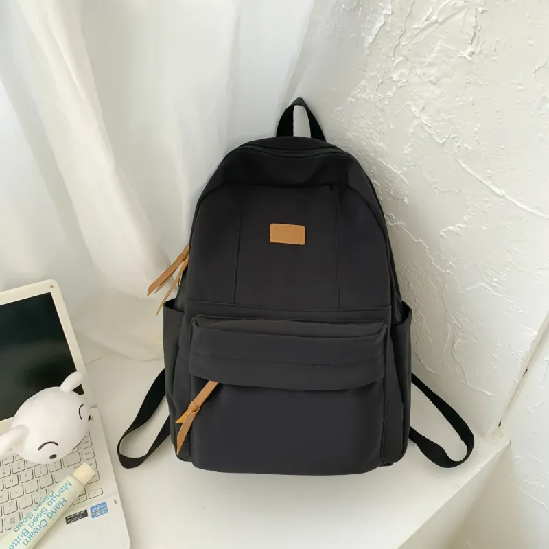 BUBM Composite Cloth Backpack Regular Unisex Black/Ecru/Green/Burgundy-14
