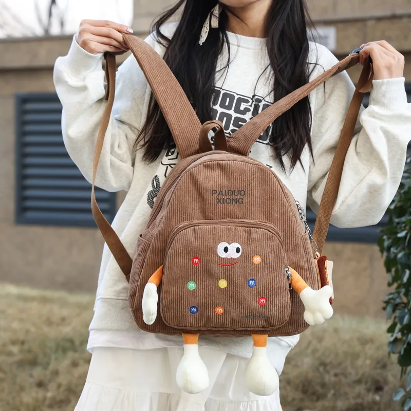BUBM Corduroy Backpack Regular Women's Multicolor-16