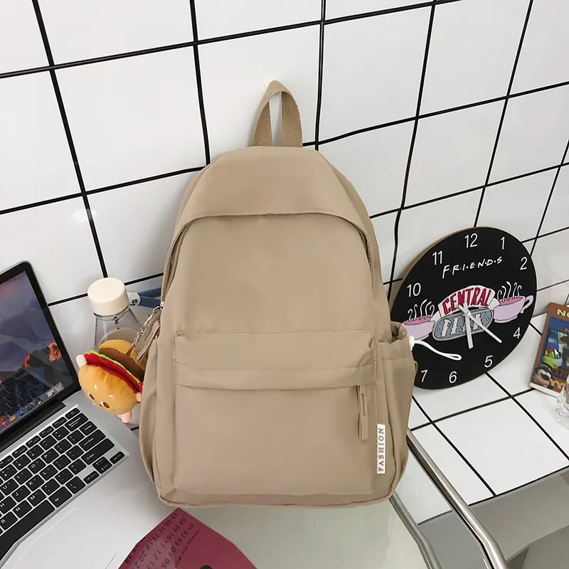 BUBM Nylon Backpack Regular Unisex Black/Ecru/Khaki/Light Yellow/Neon Green/Pink-14