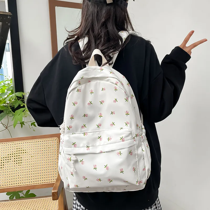 BUBM Nylon Backpack Regular Unisex White-2