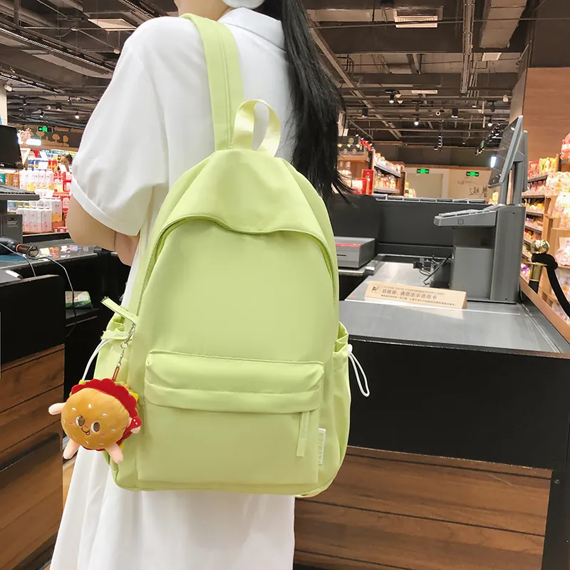BUBM Nylon Backpack Regular Unisex Black/Ecru/Khaki/Light Yellow/Neon Green/Pink-17