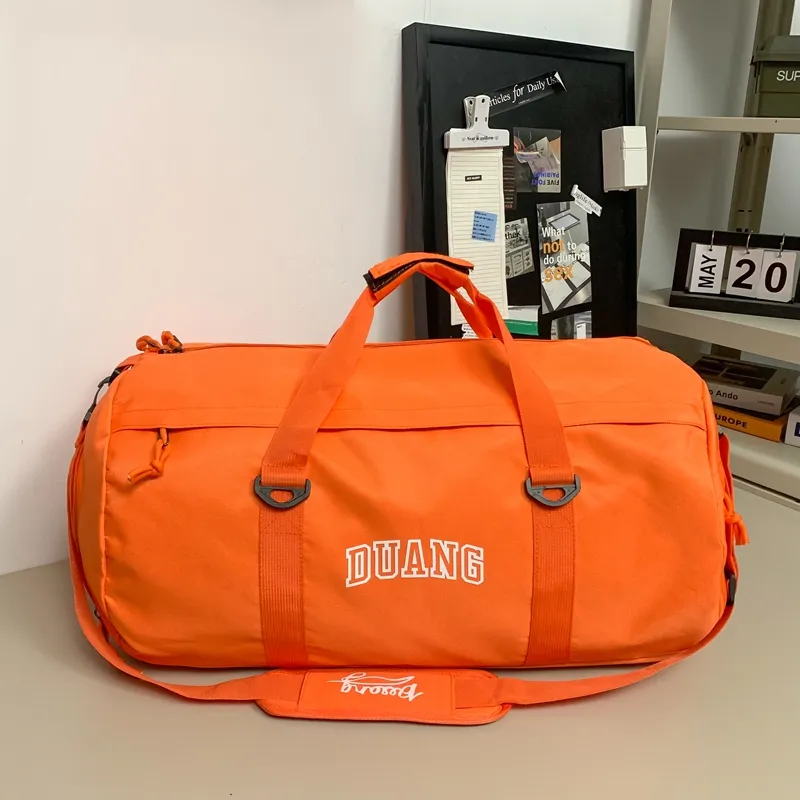 BUBM Oxford Travel Bag Unisex Black/Lake Blue/Light Blue/Orange Red-8