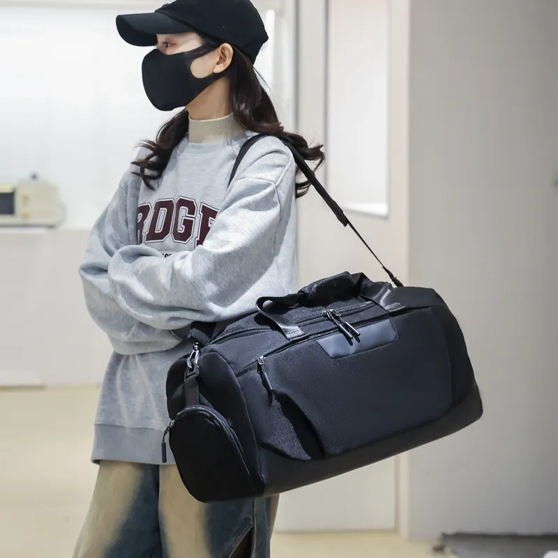 BUBM Nylon Travel Bag Unisex Black/Dark Blue/Light Blue/Pink/Light Gray-4
