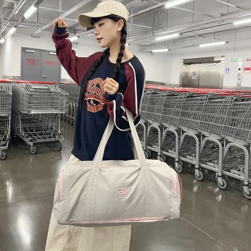 BUBM Nylon One Shoulder Travel Bag Unisex Light Gray/Dark Gray/Black/Red/Blue-4
