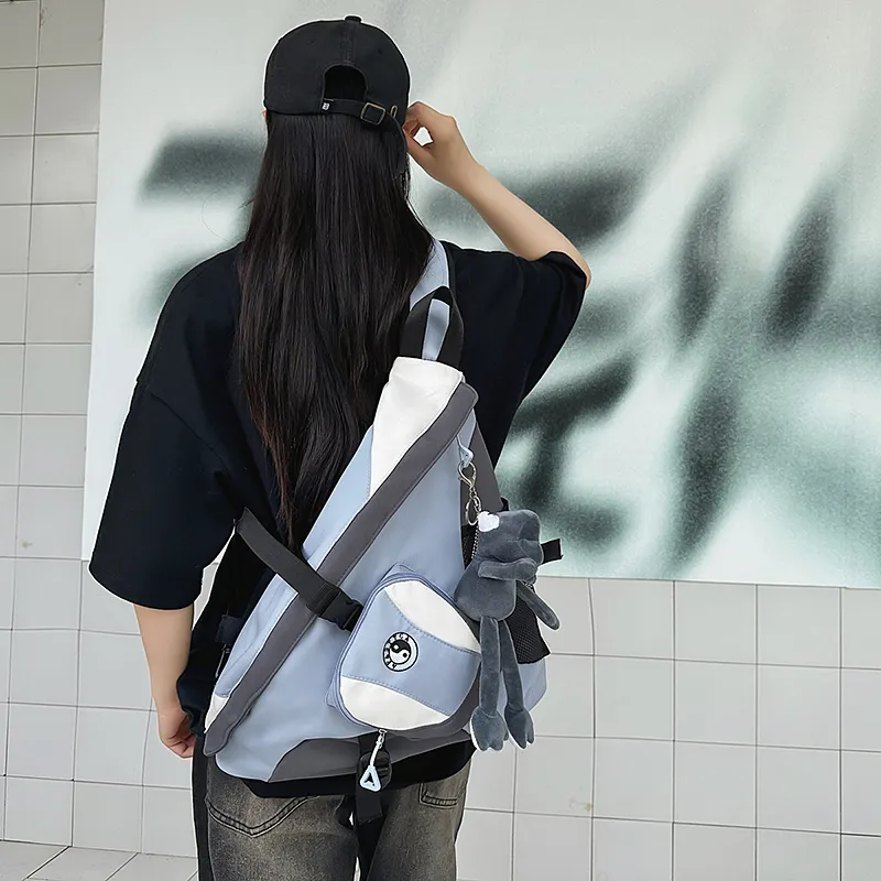 BUBM Nylon Sling Bag Unisex Black/grey/green/light Blue-19
