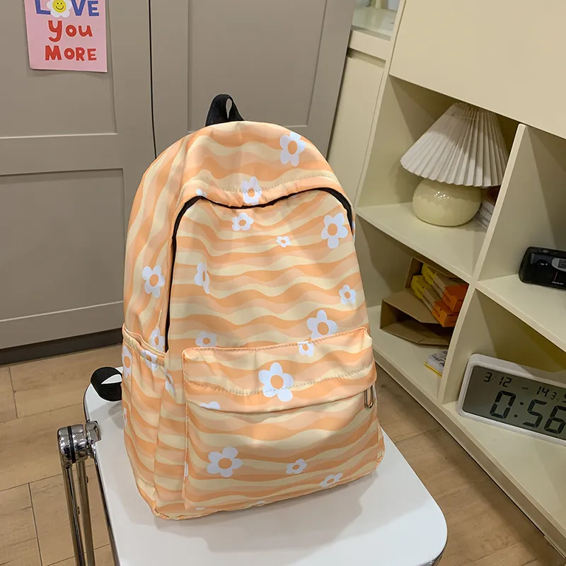 BUBM Nylon Backpack Unisex Black/Blue/Pink/Orange/Khaki-10