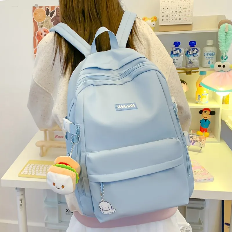 BUBM Composite Cloth Backpack Regular Unisex White/Gray/Black/Blue-17