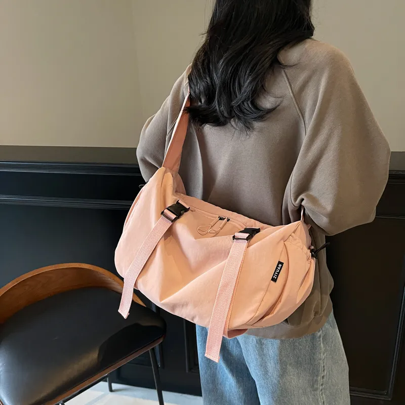 BUBM Fabric Shoulder Bag, Crossbody Bag Women's Black/Ecru/Ginger Yellow/Pink-11