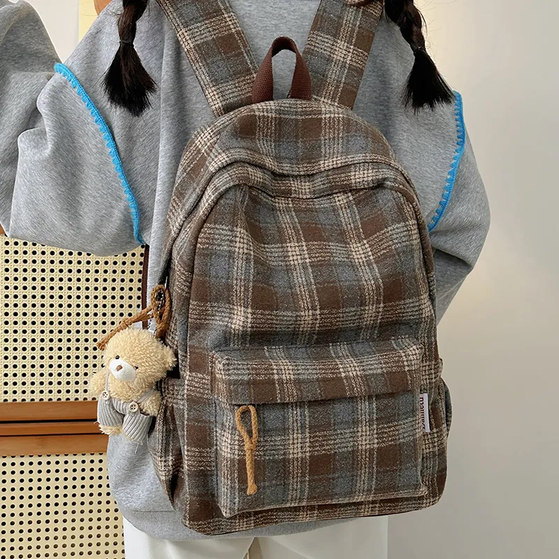 BUBM Composite Cloth Backpack Unisex Brown & Yellow/Gray Blue/Blue & Red/Orange-22